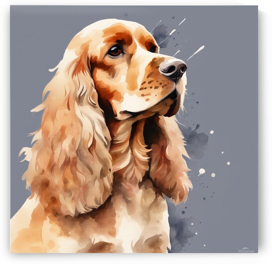 cocker spaniel Watercolor style by AIGALLERY
