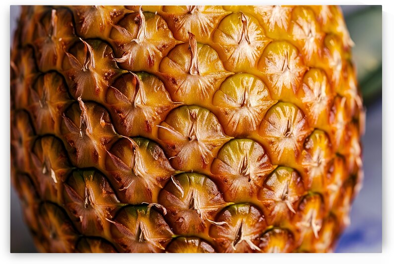 peel of ripe pineapple macro closeup 2 by Gheorghe Stanescu