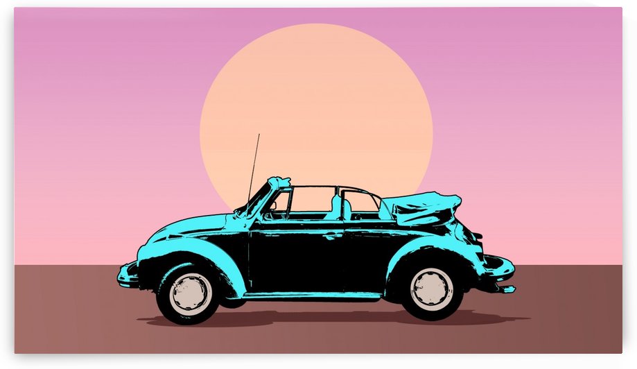 car poster retro vintage landscape by Shamudy
