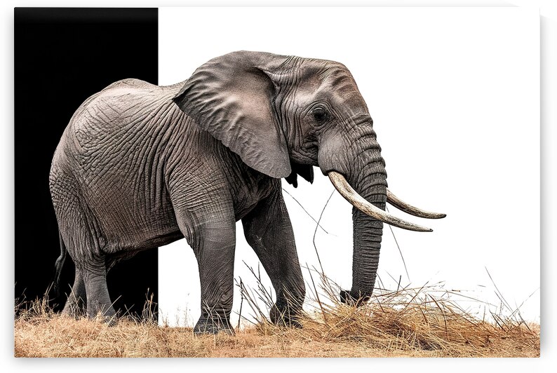 African Elephant eat dry grass isolated on white  1722490012.9024 by Gheorghe Stanescu