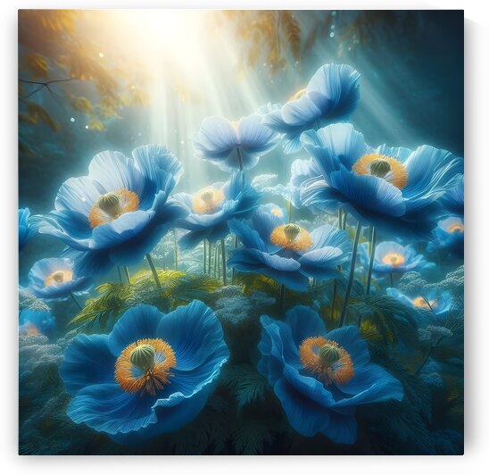 Ethereal Blue: Himalayan Poppies in Bloom by planet animal