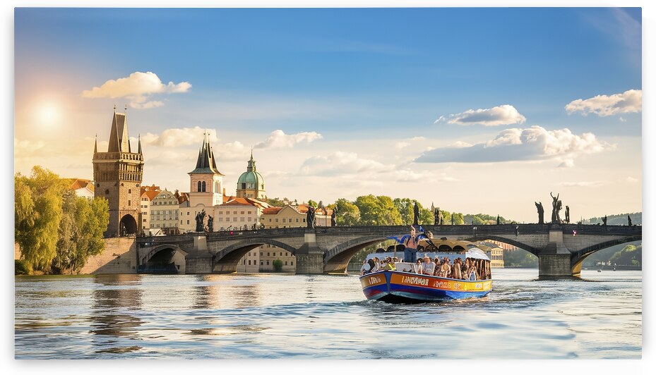 Touristic boat near the Charles bridge in Prague  1722607534.4354 by Lucian Dragan