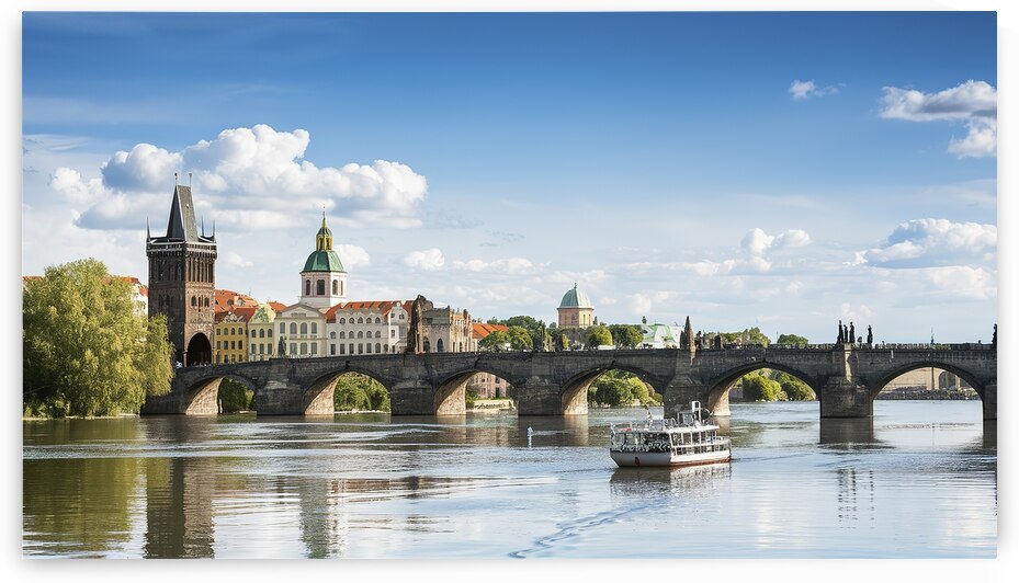 Touristic boat near the Charles bridge in Prague  1722607534.9452 by Lucian Dragan
