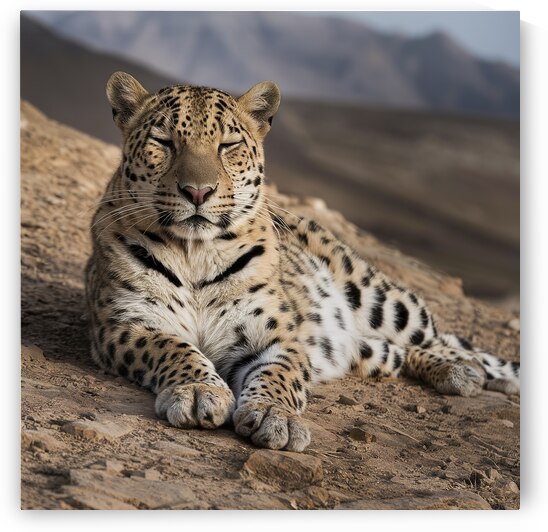 persian leopard sleeping 9 by Valentin Catargiu