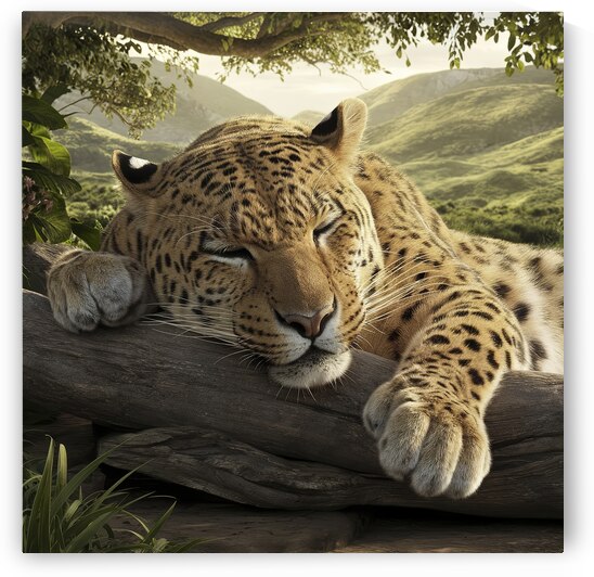 persian leopard sleeping 5 by Valentin Catargiu