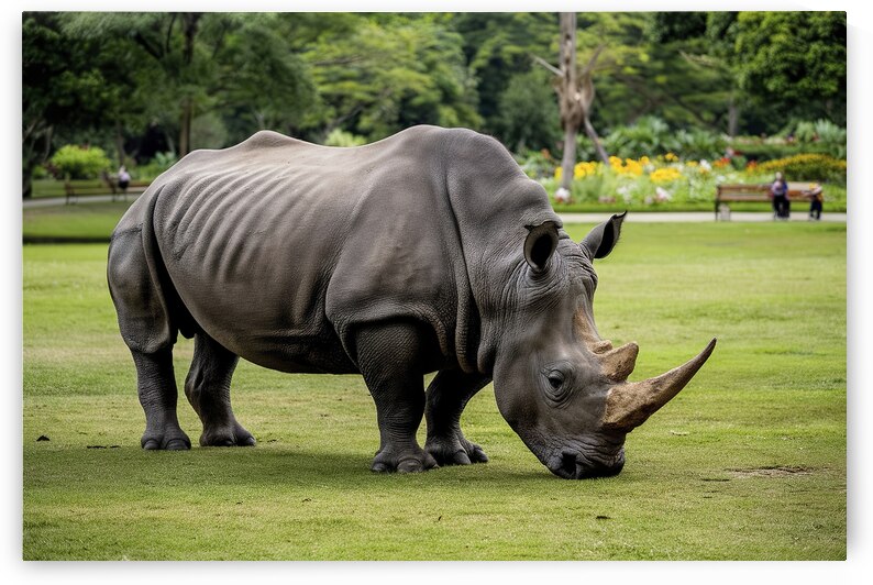 large rhino in the park 1 by Valentin Catargiu