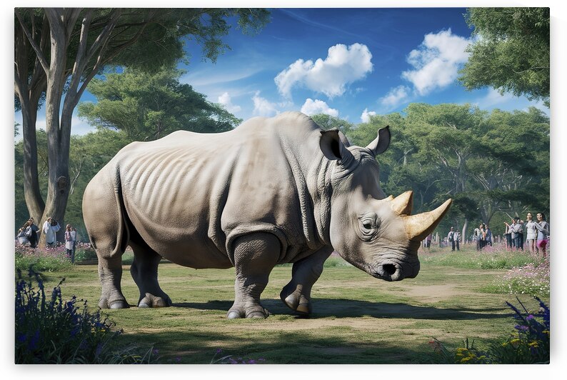 large rhino in the park 4 by Valentin Catargiu