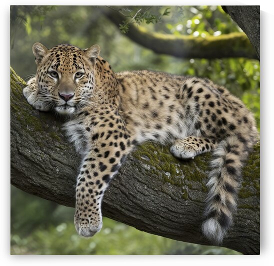 persian leopard sleeping 3 by Valentin Catargiu