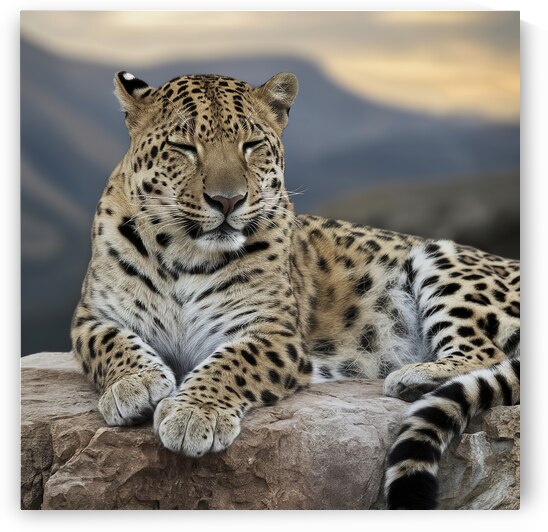 persian leopard sleeping 4 by Valentin Catargiu