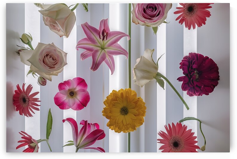 Various flowers on white 1 by Anghel Viorel