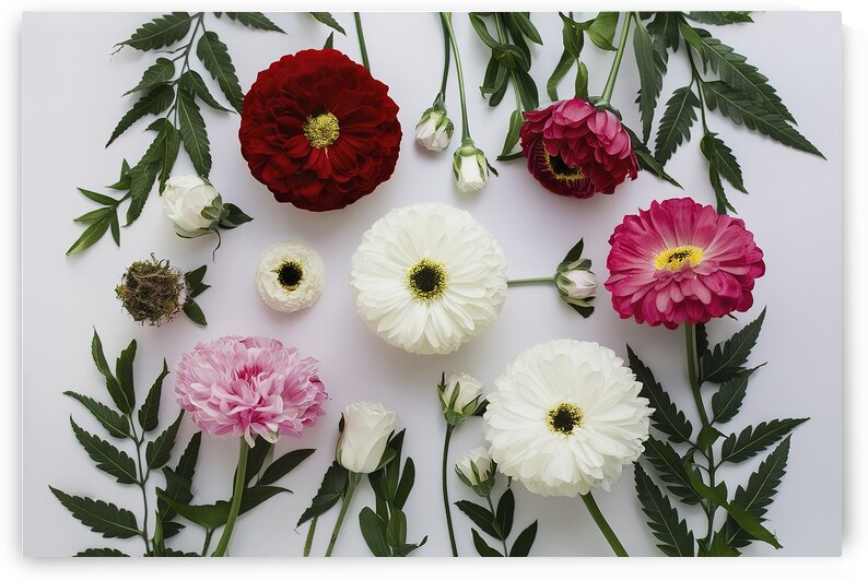 Various flowers on white 2 by Anghel Viorel