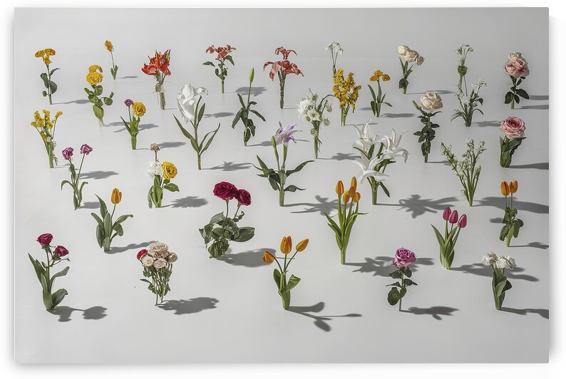 Various flowers on white 4 by Anghel Viorel