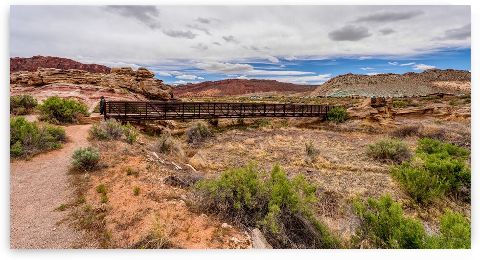 Delicate Arch Foot Bridge Pano by Jennifer White