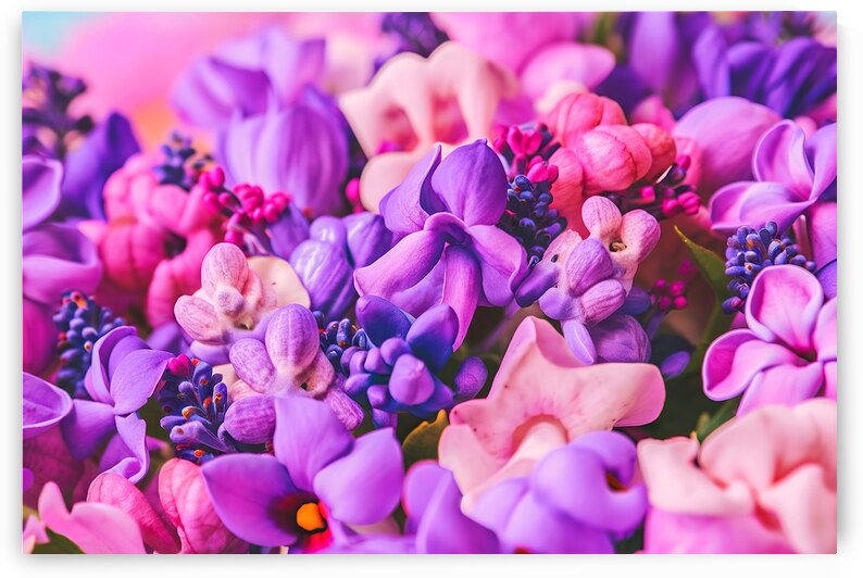 A close up of vibrant purple flowers 1 by Mirela Poiana