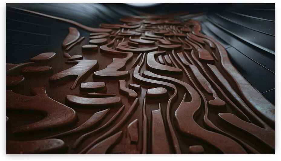 texture pattern of dark brown rubber on a black b by Mirela Poiana
