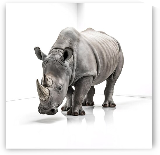 Single Large Rhinoceros Isolated on White Backgro 1722837444.3092 by Mirela Poiana