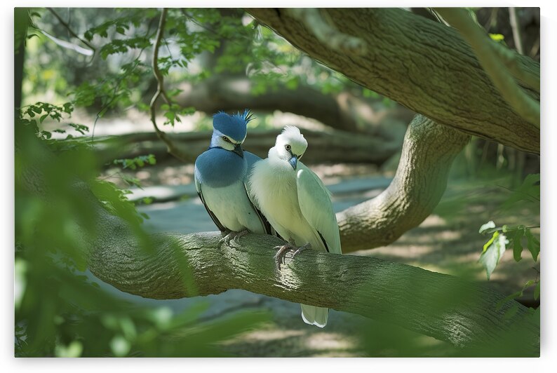 Two birds perched on a branch 3 by Veres Ioana