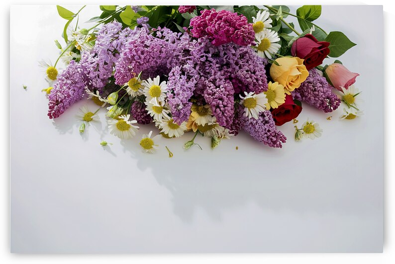 A stunning and delicate bouquet of lilac flowers by Mariana Tirca