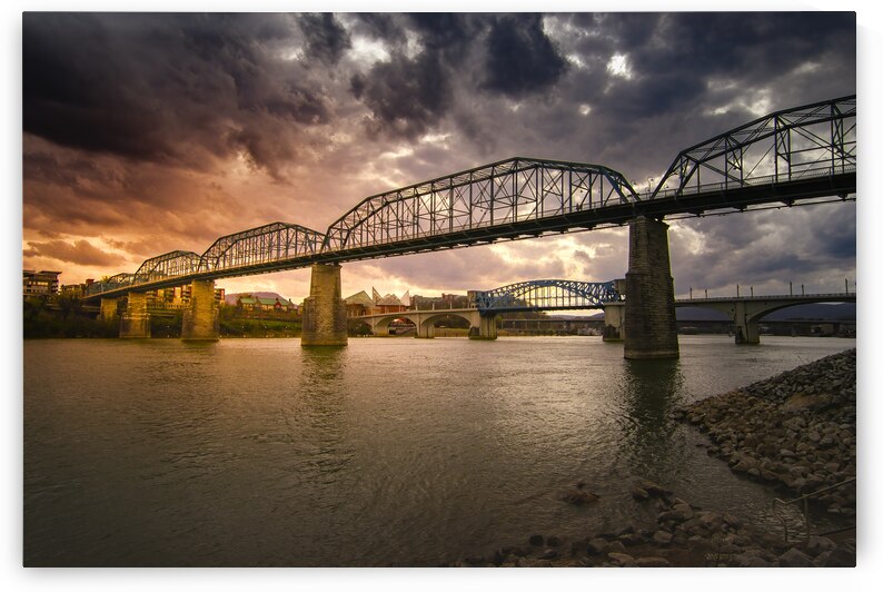Chattanooga Sunset Skyline Bridges by Norma Brandsberg Photography