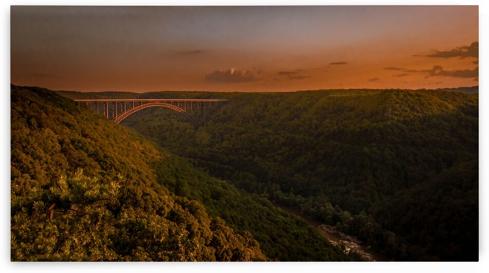 West Virginia Sunset Vista at the New River Bridge by Norma Brandsberg Photography