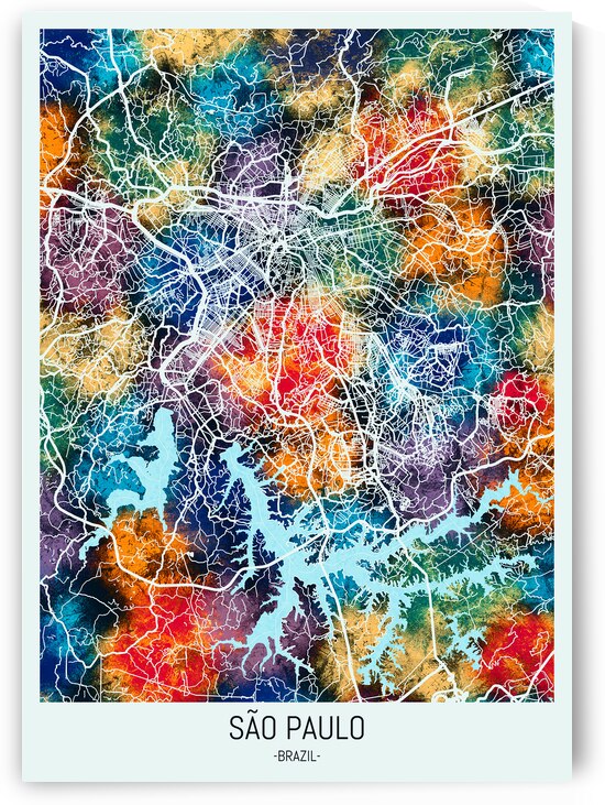 Sao Paulo Brazil Map by Towseef Dar