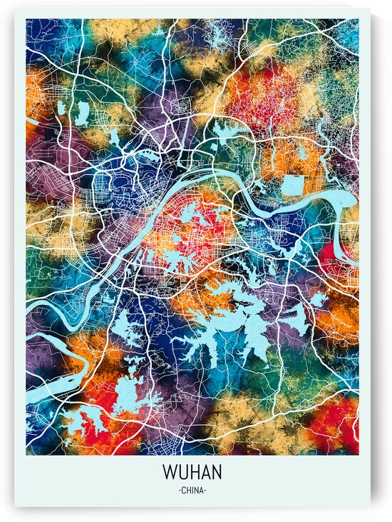 Wuhan China Map by Towseef Dar