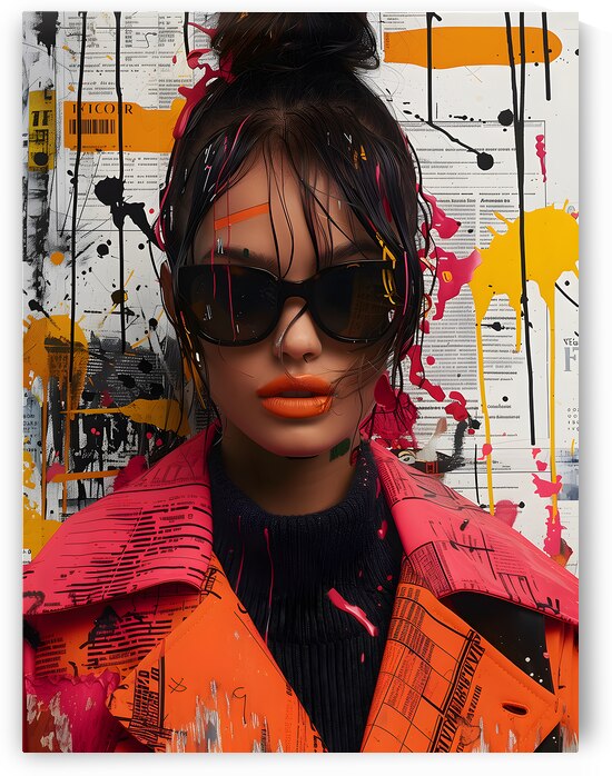 ABSTRACT FACE ART  15 by Online Arts