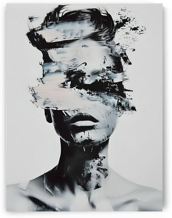 ABSTRACT FACE ART  16 by Online Arts