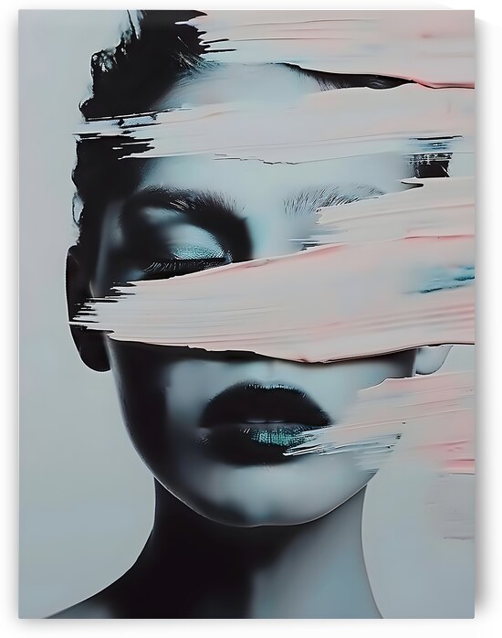 ABSTRACT FACE ART  18 by Online Arts