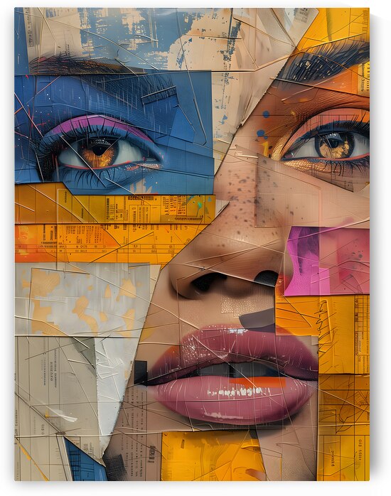 ABSTRACT FACE ART  24 by Online Arts