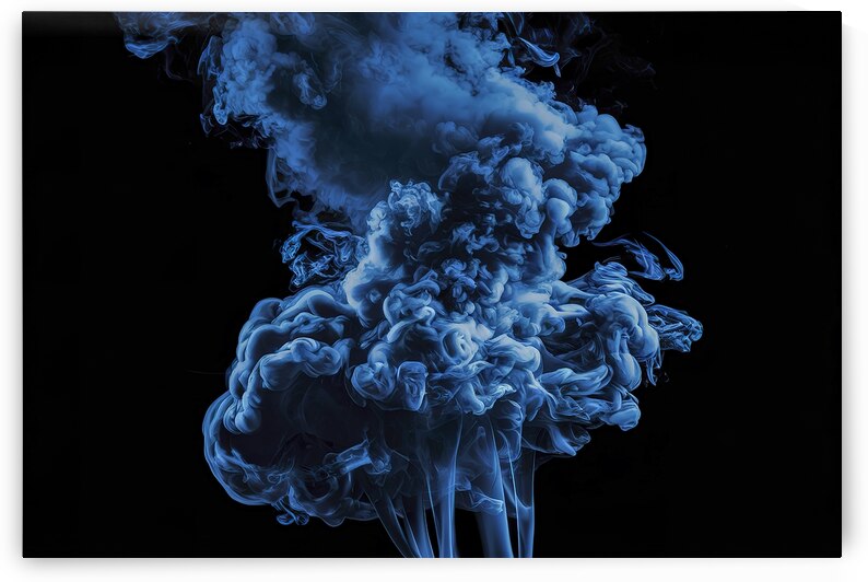 A captivating image of dense blue fiery smoke swi by Mitica Mihaila