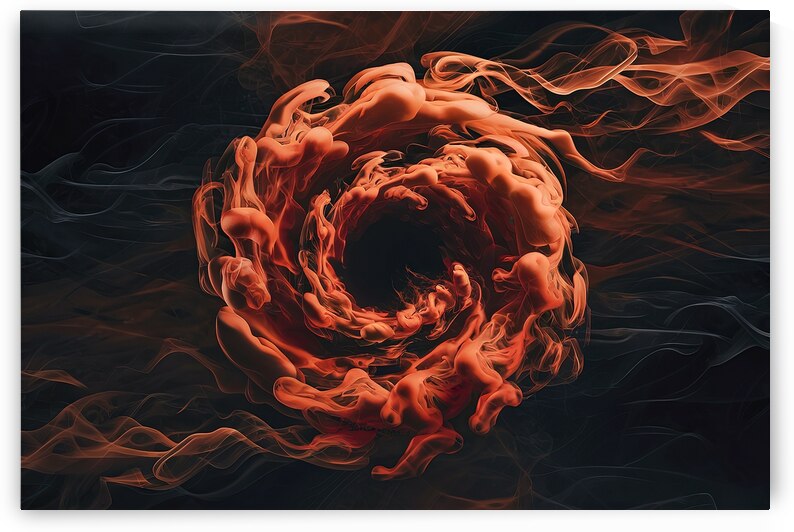 a black background with swirling orange smoke 1.j by Mitica Mihaila