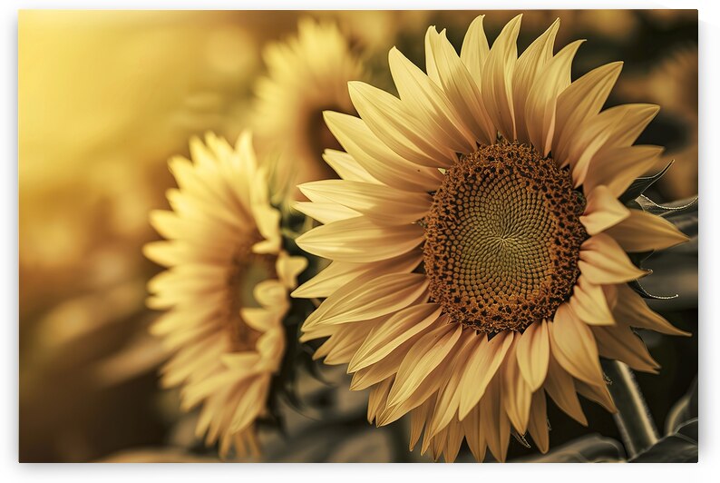 A stunning close up photograph of a sunflower in by Mitica Mihaila