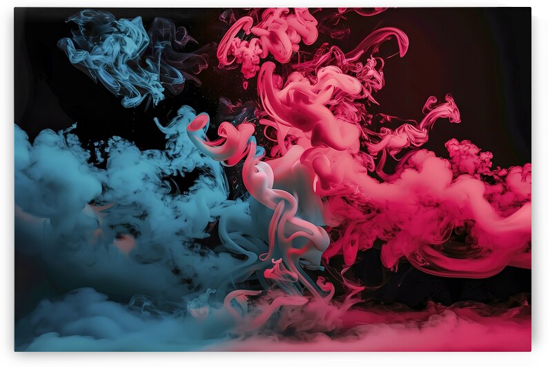 a captivating dance of turquoise and pink hues ag by Mitica Mihaila