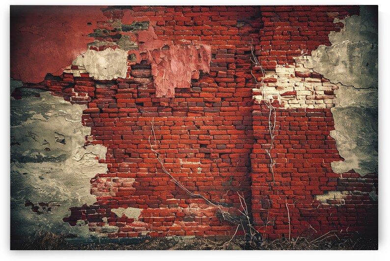 a weathered red brick wall 1 by Mitica Mihaila
