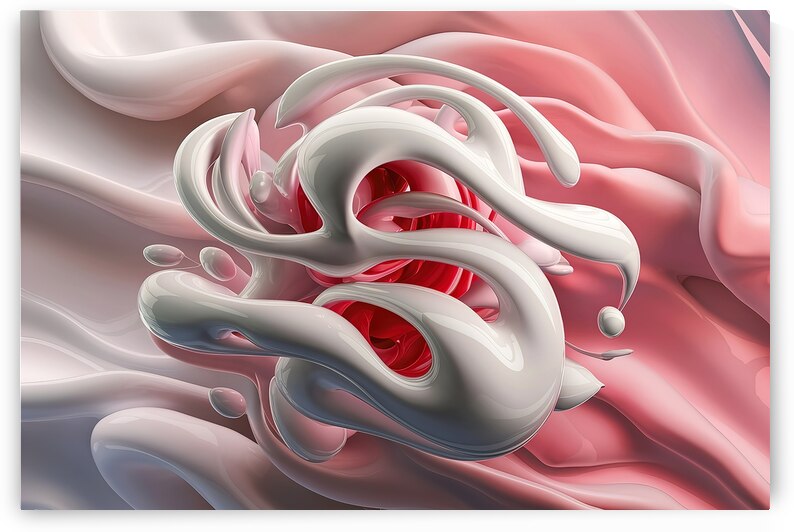 fluid design in shades of white and pink 3 by Mitica Mihaila