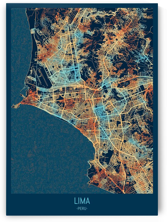 Lima Peru Map by Towseef Dar