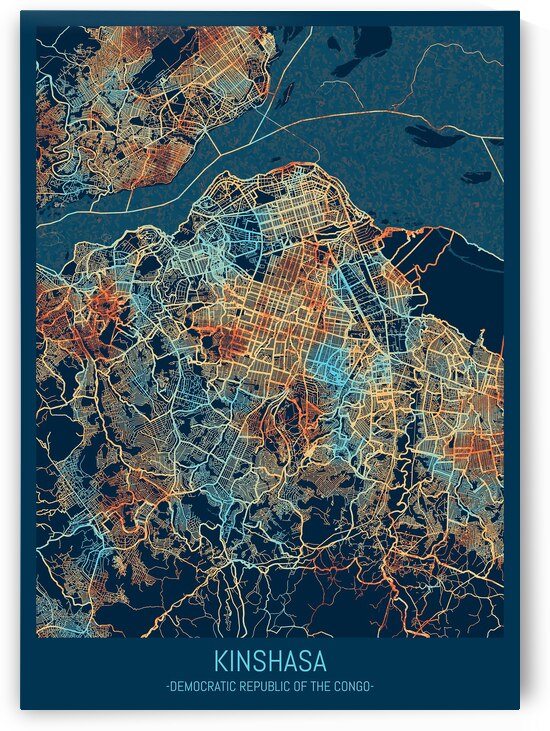 Kinshasa DR Congo Map by Towseef Dar