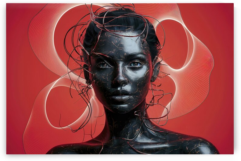 Carbon line red background by Marius Tomus