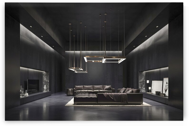 Minimalist modern interior in dark tones with ult by Marius Tomus