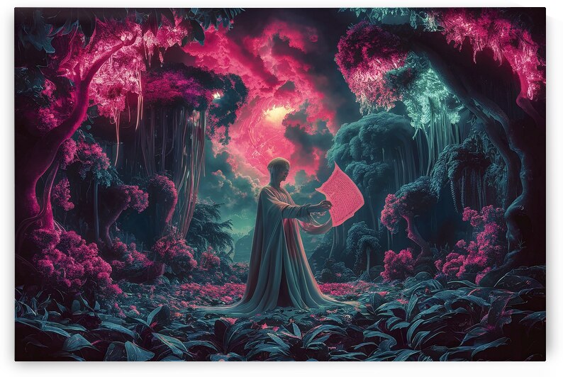 Surreal trending mystical and jungle in neon ligh by Fieraru Elena