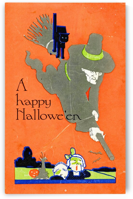 art deco  halloween greetings card by Steve Painter