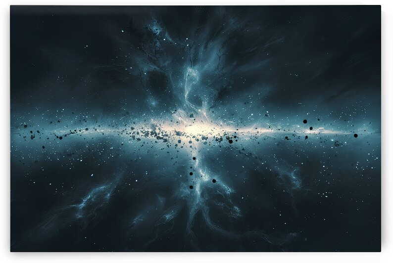 A breathtaking cosmic landscape dominated by a de by Mitica Mihaila