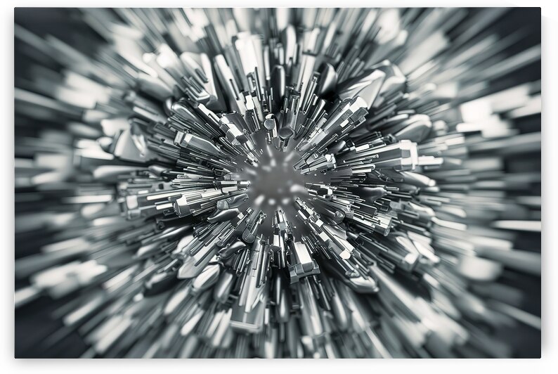 A striking abstract artwork featuring a blurry te by Dumitru Oniga