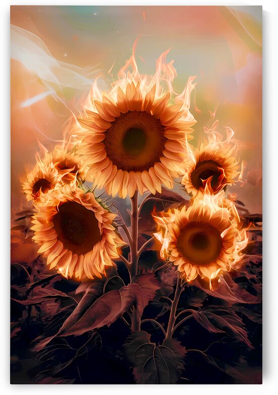 Burning sunflower by Tamer Al akshar