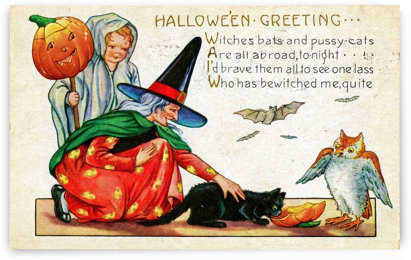  vintage halloween greetings card by Steve Painter