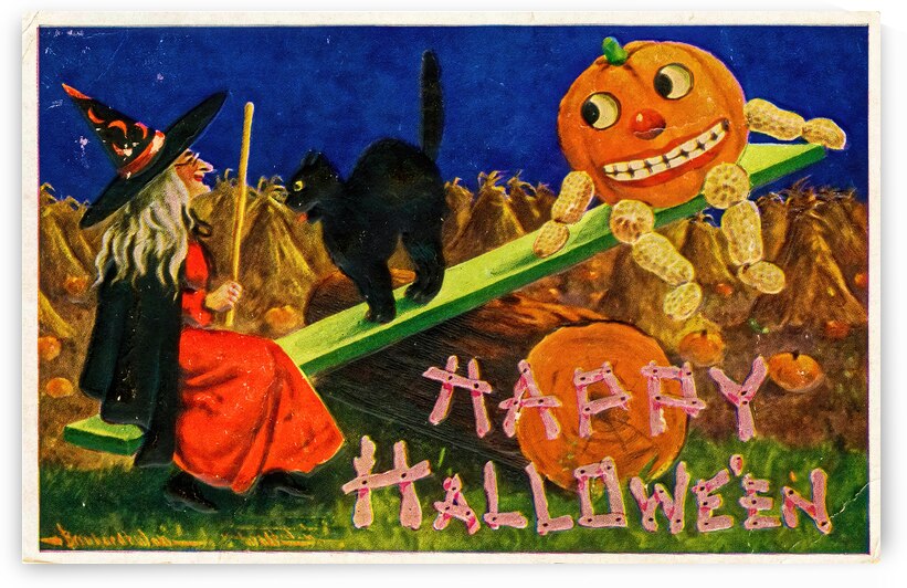 vintage halloween greetings card  by Steve Painter