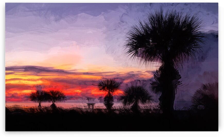 Hilton Head Beach Sunset Silhouette by Norma Brandsberg Photography