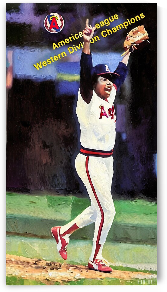 1987 California Angels Baseball Art Remix by Row One Brand