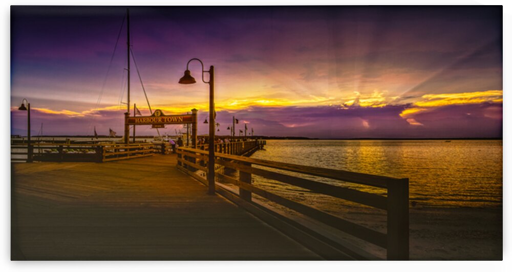Harbour Town Dock Sunset Sign by Norma Brandsberg Photography